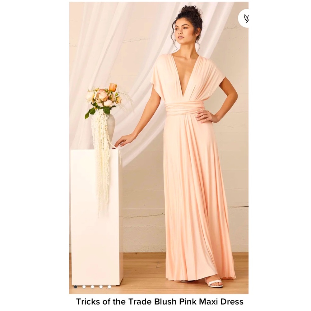 Tricks of the trade blush pink maxi dress